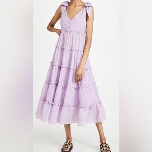 English Factory Lilac Tiered Midi Dress